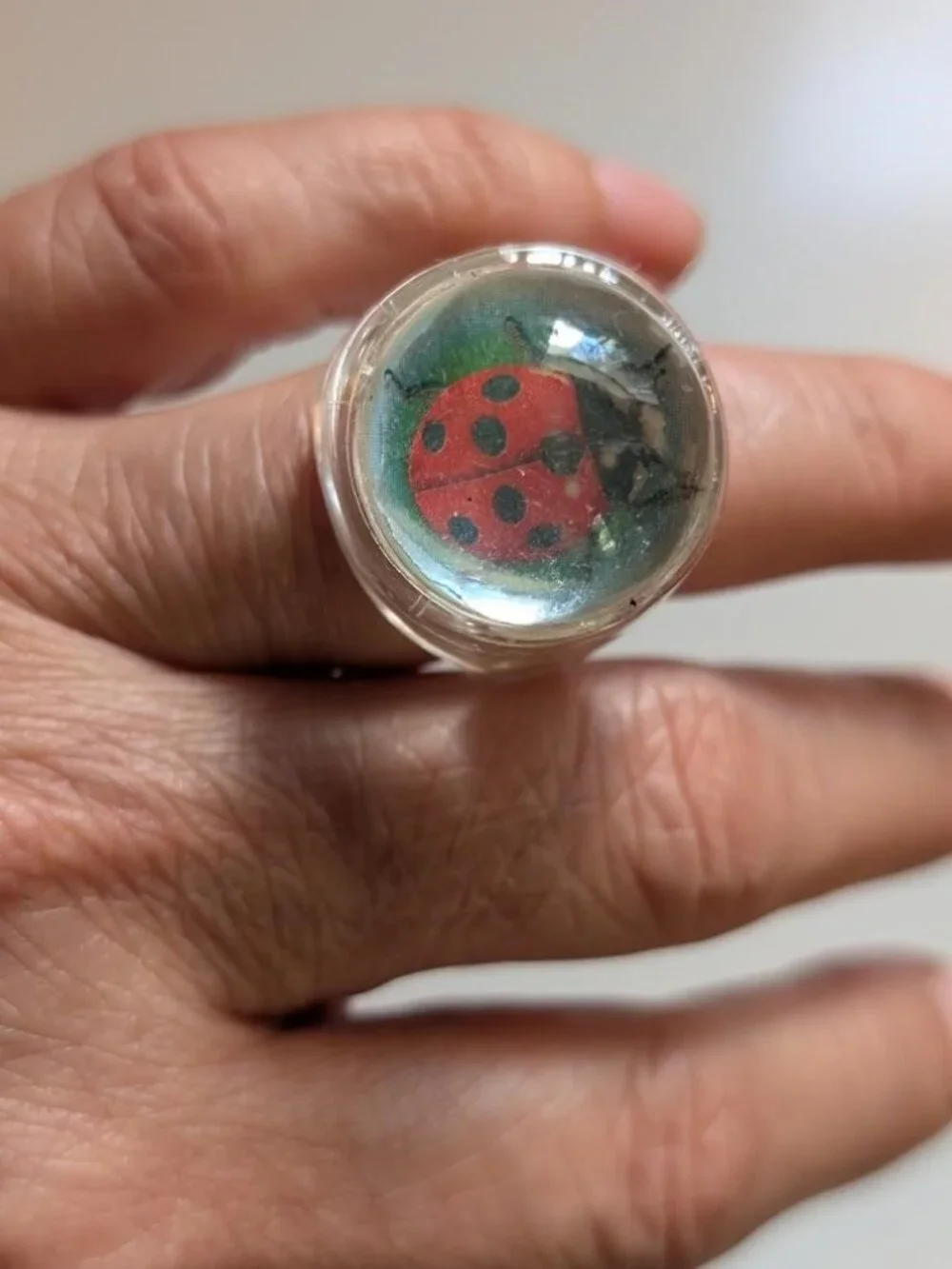 Rare Large Vintage Halloween Lady Bug Ring. Check the pictures for details